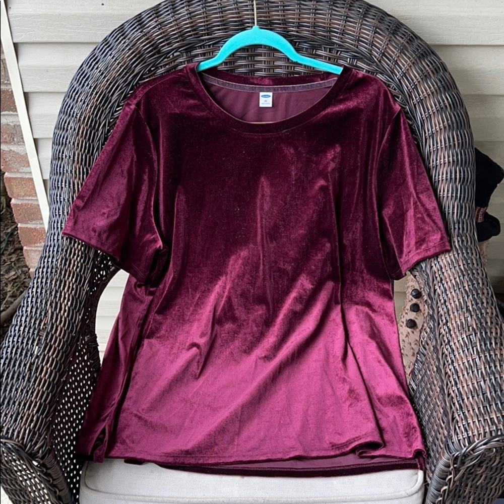 Old Navy Burgundy Velvet Top XXL